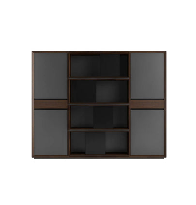 Quzzi Executive Wall Storage Consumer KANO W2100 x D400 x H1860mm CY07 American Walnut 8-10 Weeks