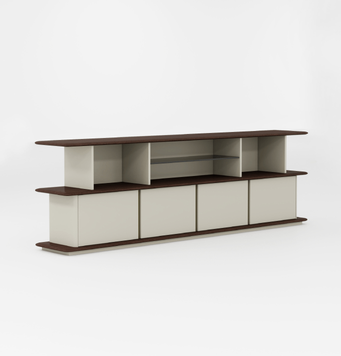 Amo Credenza Consumer KANO W2400 x D400 x H750mm CY08 Dark Chocolate Walnut 8-10 Weeks