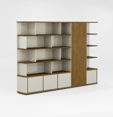 Amo Executive Wall Storage Consumer KANO W2700 x D400 x H1888mm CY19 Mocha Teakwood 8-10 Weeks