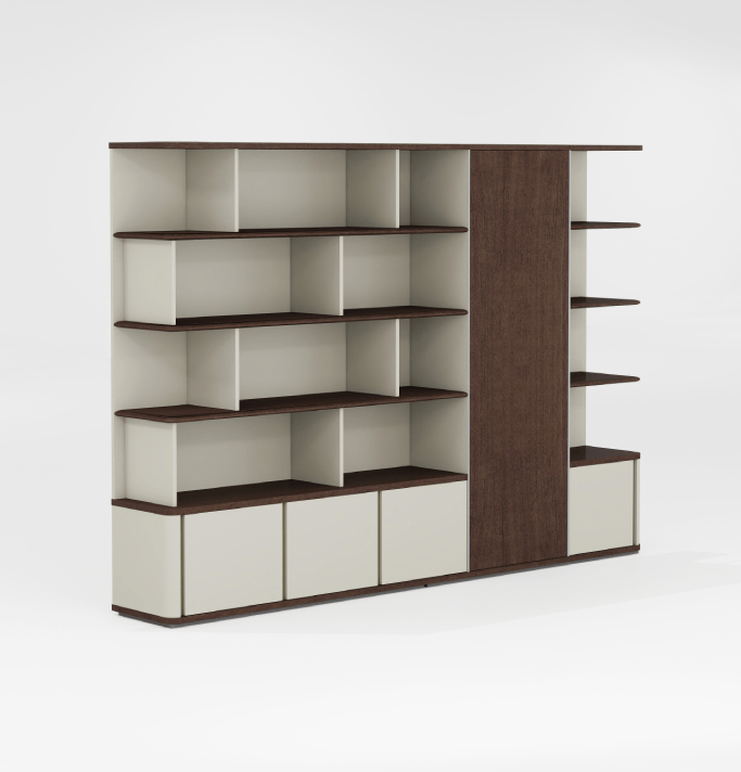 Amo Executive Wall Storage Consumer KANO W2700 x D400 x H1888mm CY08 Dark Chocolate Walnut 8-10 Weeks