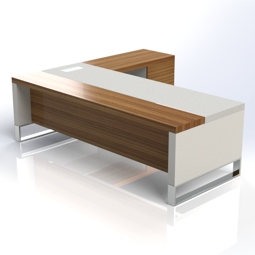 Linea Uno L-Shaped Desk with Hanging Pedestal Consumer BAFCO   