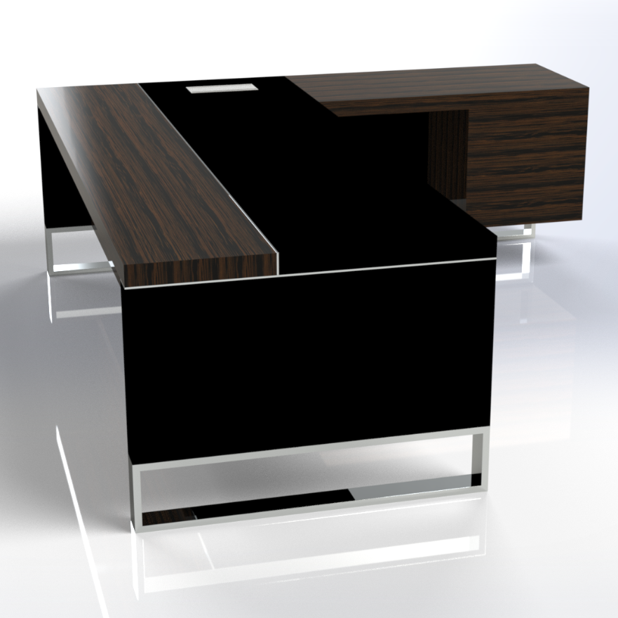 Linea Uno L-Shaped Desk with Hanging Pedestal Consumer BAFCO W2000 x D2100 x H750mm Black 30 Days