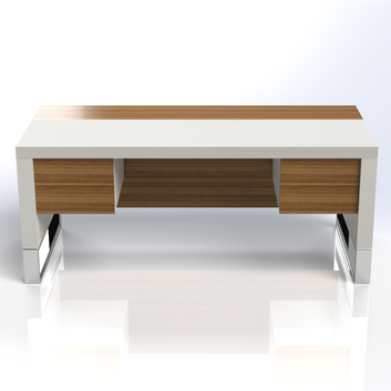 Linea Uno Straight Desk with Hanging Pedestal