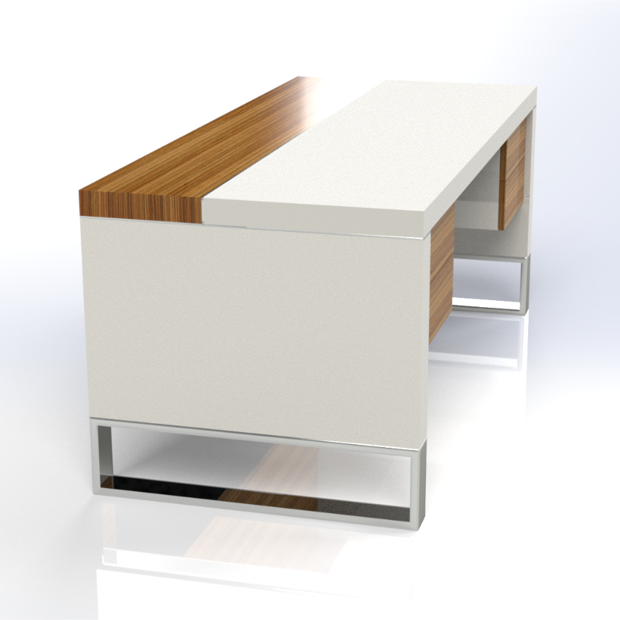 Linea Uno Straight Desk with Hanging Pedestal Consumer BAFCO W1800 x D800 x H750mm White 40 Days