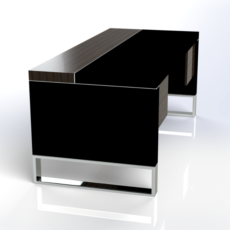 Linea Uno Straight Desk with Hanging Pedestal Consumer BAFCO W1800 x D800 x H750mm Black 40 Days