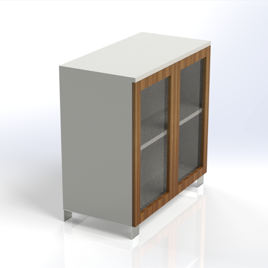 Linea Uno Small Cabinet with Glass Doors Consumer BAFCO   