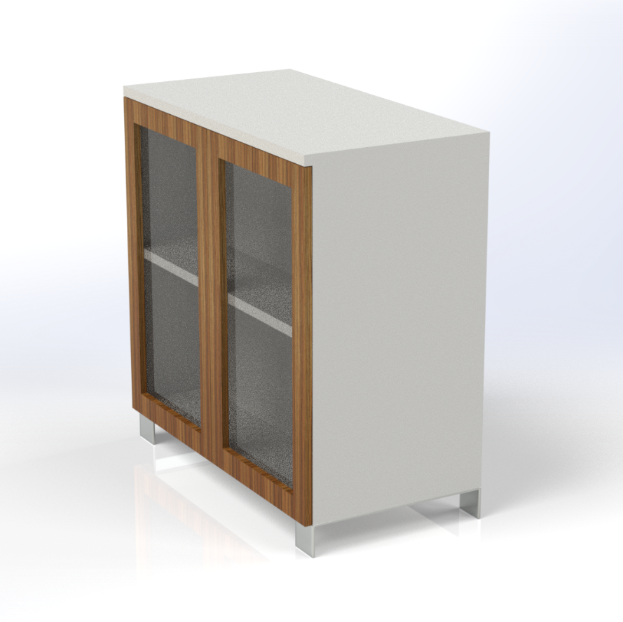 Linea Uno Small Cabinet with Glass Doors Consumer BAFCO   