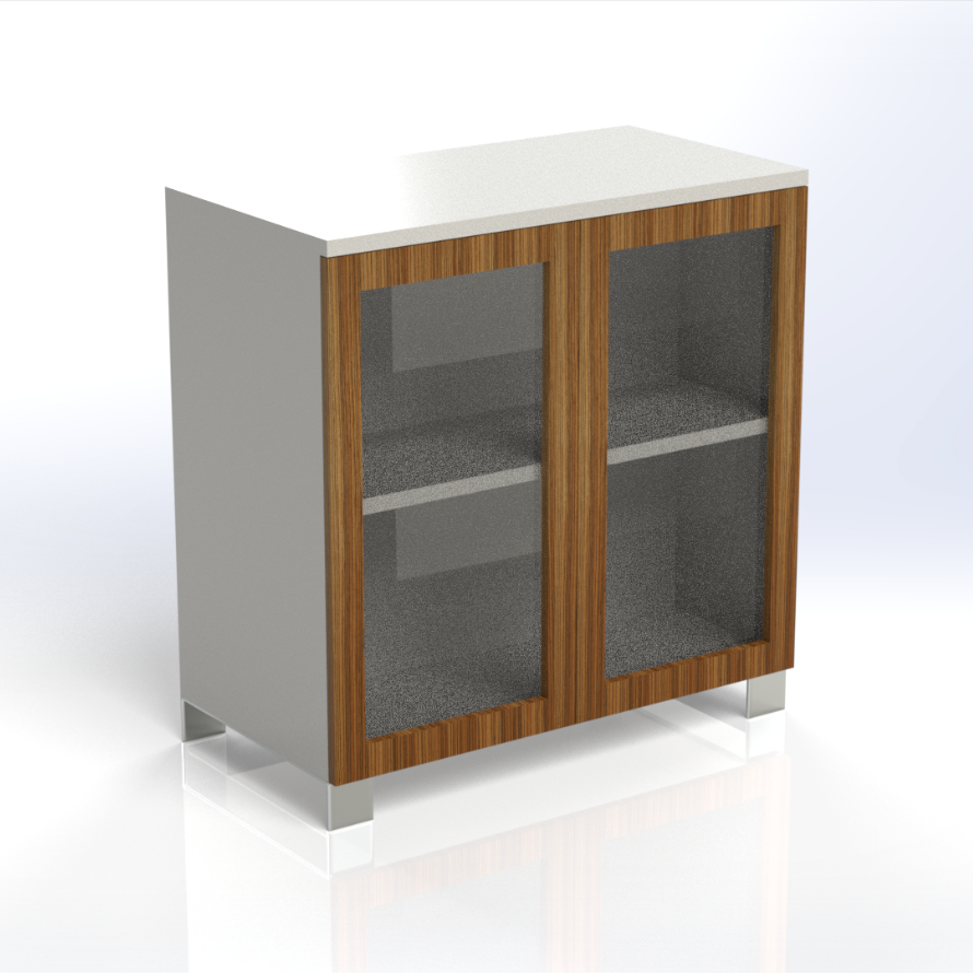 Linea Uno Small Cabinet with Glass Doors Consumer BAFCO   