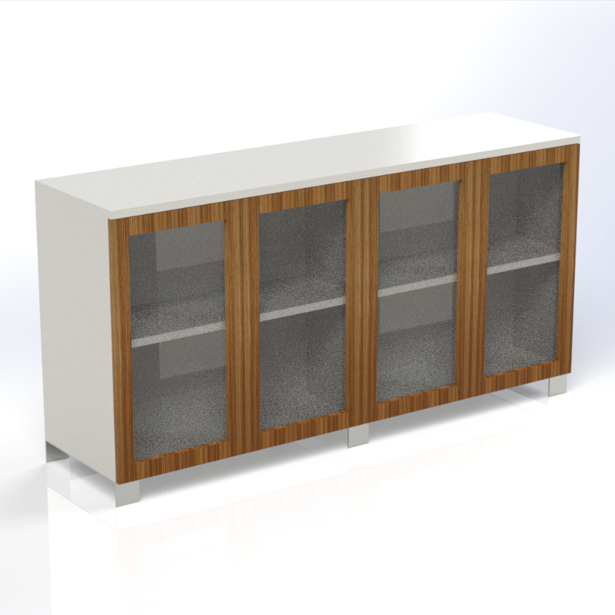 Linea Uno Credenza in Glass Doors Consumer BAFCO W1800 x D470 x H920mm White 40 Days