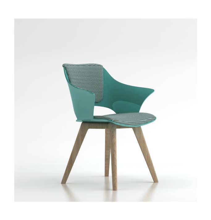 Siye in Solid Wood Legs Consumer KANO Turquoise With Seat & Back Upholstery 8-10 Weeks