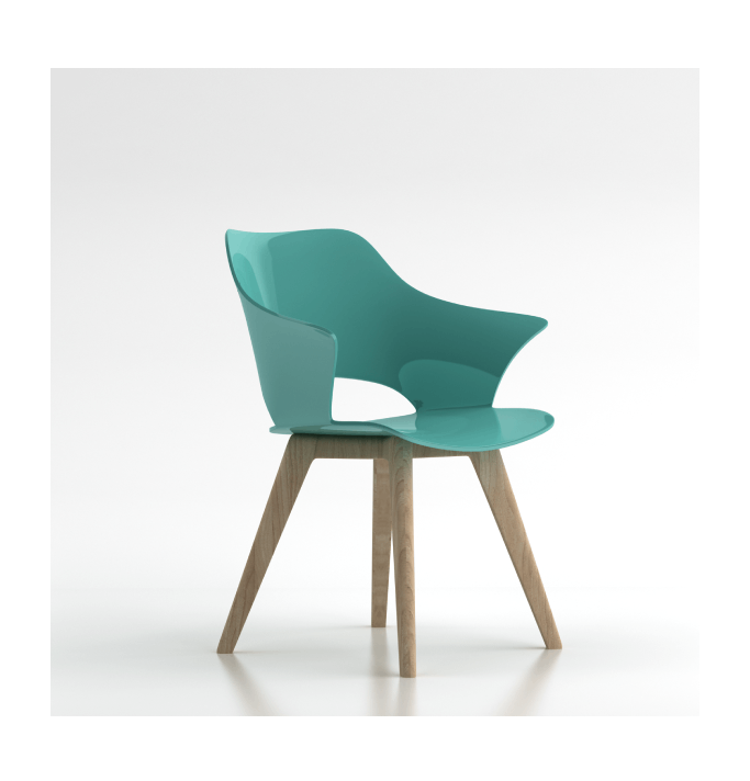 Siye in Solid Wood Legs Consumer KANO Turquoise PP Shell Only 8-10 Weeks