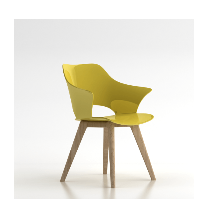 Siye in Solid Wood Legs Consumer KANO Yellow PP Shell Only 8-10 Weeks