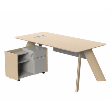 Athan Straight Desk with Side Cabinet