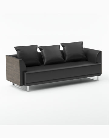 Boca Raton 3-Seater Sofa Consumer KANO Black Vegan Leather 8-10 Weeks