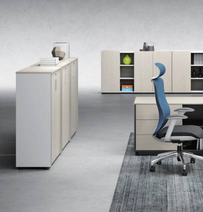 Universal 3-Level Cabinet with Open Shelf (White Body) Consumer KANO   