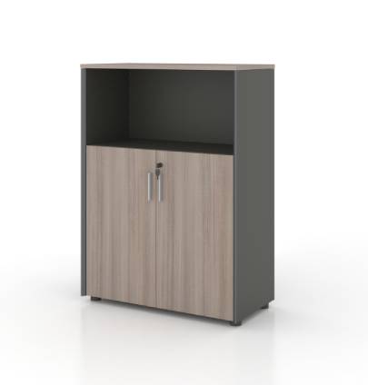 Universal 3-Level Cabinet with Open Shelf (Meteor Grey Body) Consumer KANO   