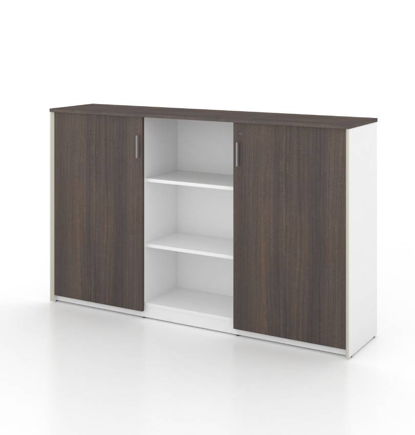 Universal W1800 Wall Unit Cabinet or Credenza (White Body) Consumer KANO CF08 Walnut Hairline W1800 x D400 x H1100mm 8-10 Weeks