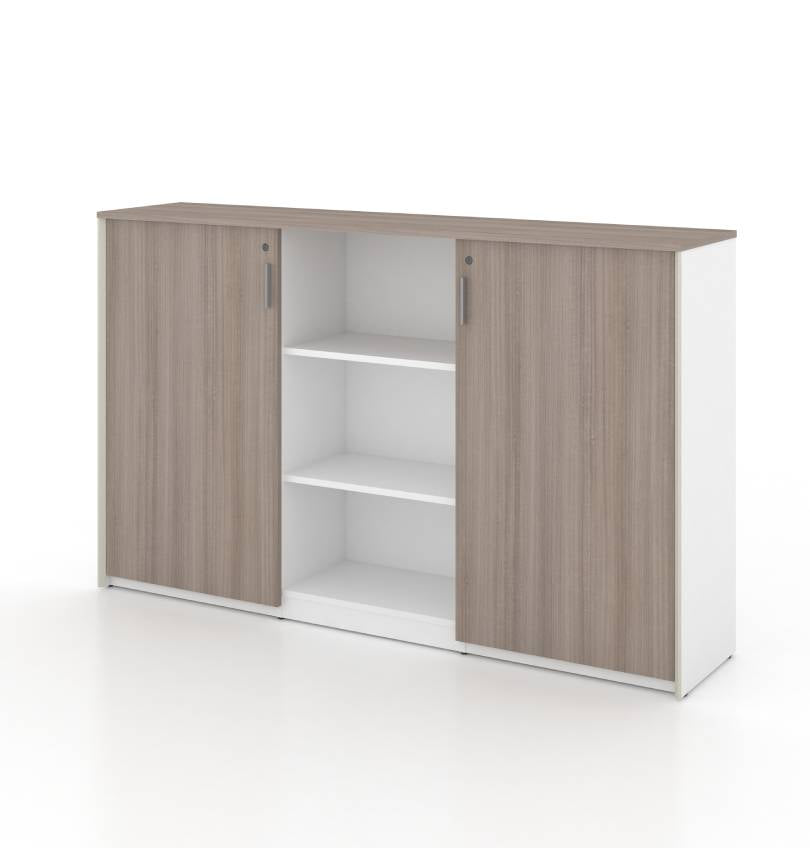 Universal W1800 Wall Unit Cabinet or Credenza (White Body) Consumer KANO CF09 Log Walnut W1800 x D400 x H1100mm 8-10 Weeks