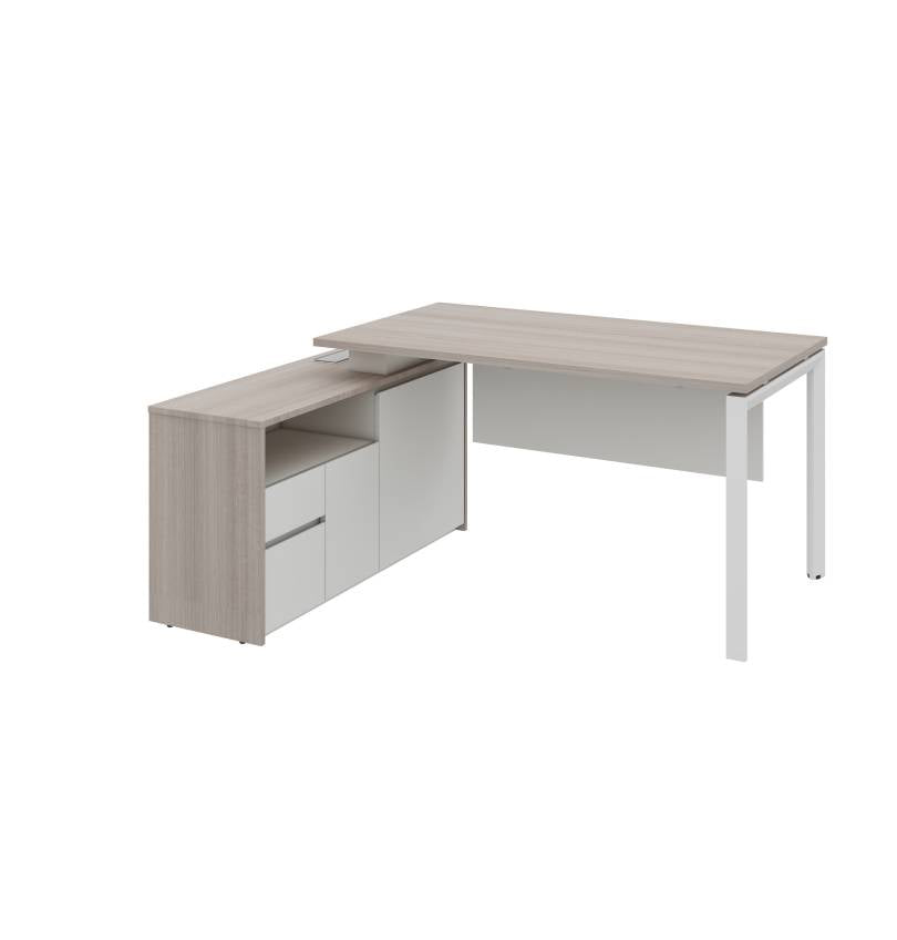Cadi "U" Executive Desk with Credenza Consumer KANO W1600 x D1300 x H750mm CF09 Log Walnut 8-10 Weeks