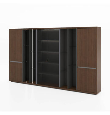 Champion Executive Wall Storage Consumer KANO W3400 x D400 x H2000mm CY07 American Walnut 8-10 Weeks