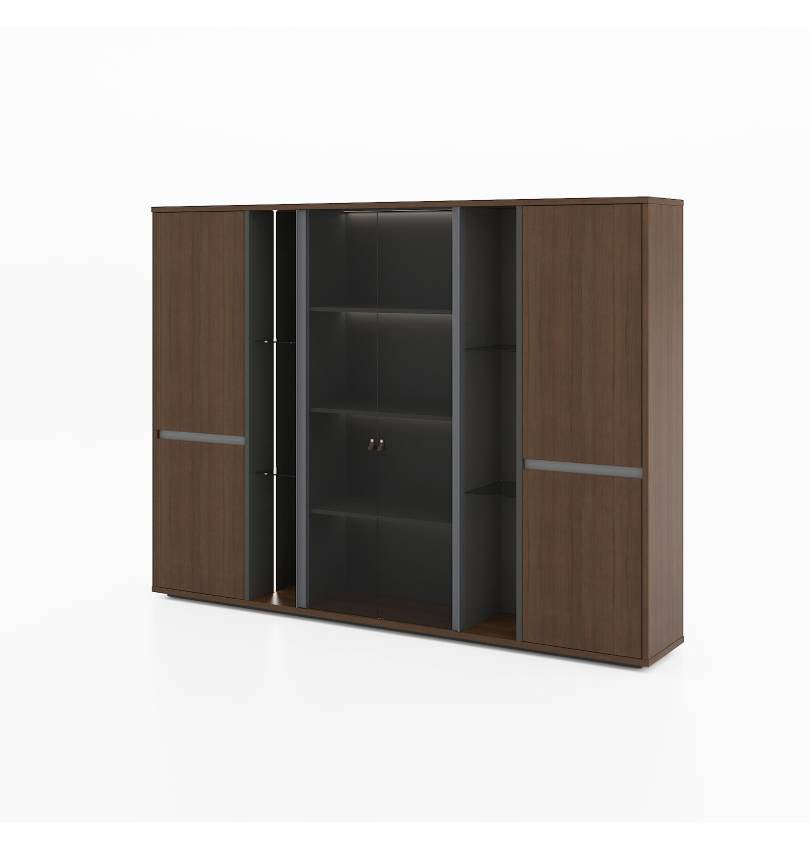 Champion Executive Wall Storage Consumer KANO W2800 x D400 x H1800mm CY07 American Walnut 8-10 Weeks