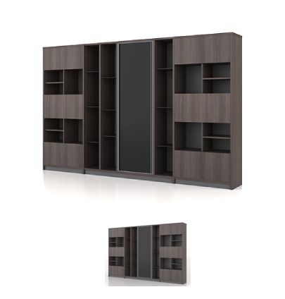 Feigelali Wall Cabinet Consumer KANO W2400 x D400 x H2000mm CF39 Coffee Teakwood 8-10 Weeks