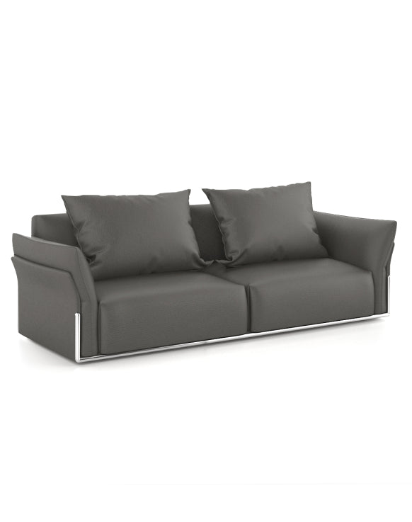 Darry 2-Seater Sofa Consumer KANO Genuine Leather Grey 8-10 Weeks