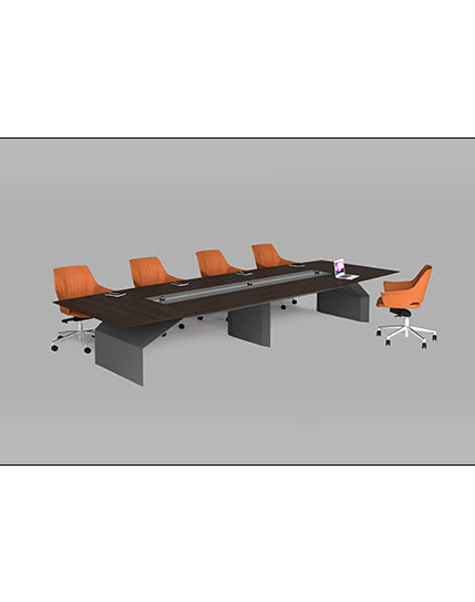 Lorenzo Boardroom Table (+Eubiq) Consumer KANO W3600 x D1400 x H760mm CY07 American Walnut 8-10 Weeks