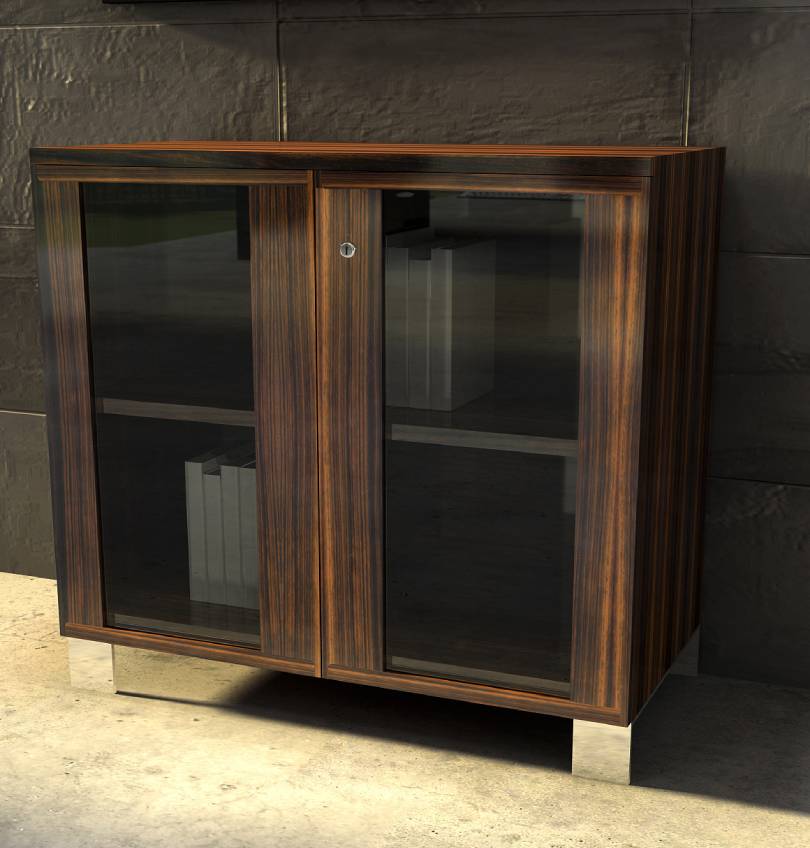 Linea Uno Small Cabinet with Glass Doors Consumer BAFCO   