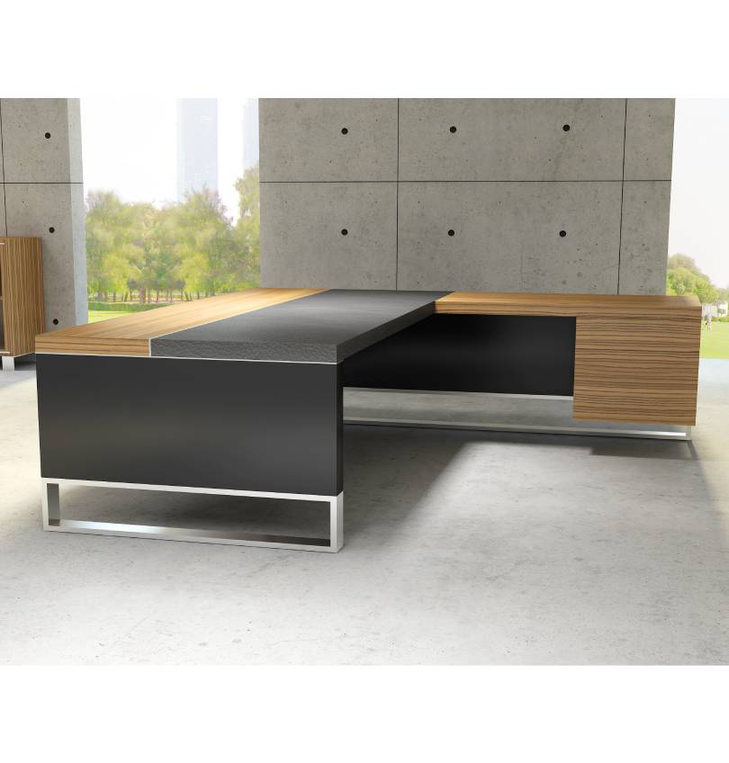 Linea Uno L-Shaped Desk with Hanging Pedestal Consumer BAFCO   