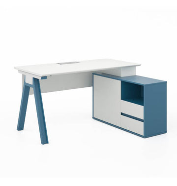 Magic Desk with Small Credenza Return Consumer KANO CF05 White W1200 x D1040 x H750mm 8-10 Weeks