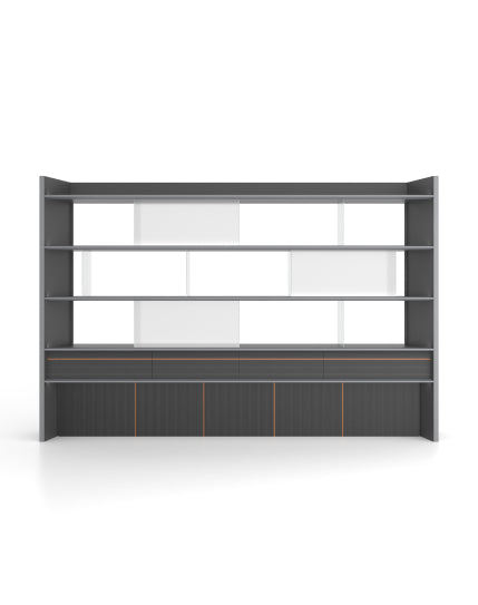 Rising Executive Wall Storage Consumer KANO W2400 x D400 x H2000mm CY13 Meteor Grey 8-10 Weeks