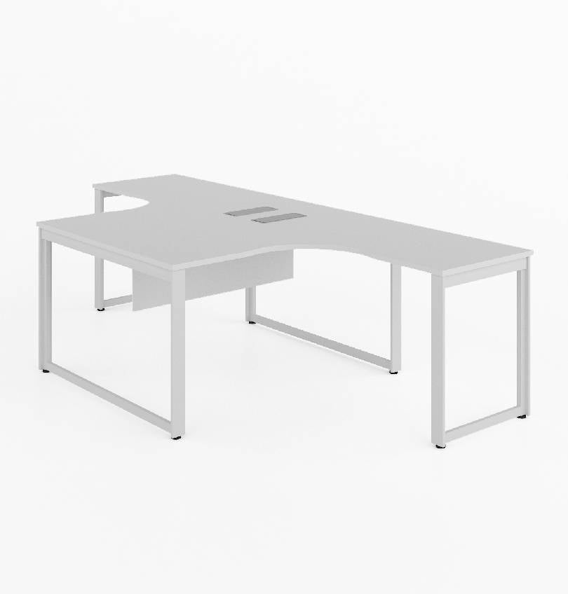 Noqi Cluster of 2 Pax L-Shape Desks (3 Types) Consumer KANO CF05 White O-Shaped Leg 8-10 Weeks