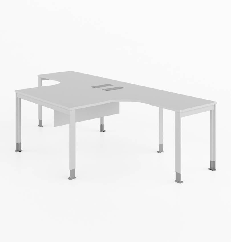 Noqi Cluster of 2 Pax L-Shape Desks (3 Types) Consumer KANO CF05 White U-Shaped Leg 8-10 Weeks