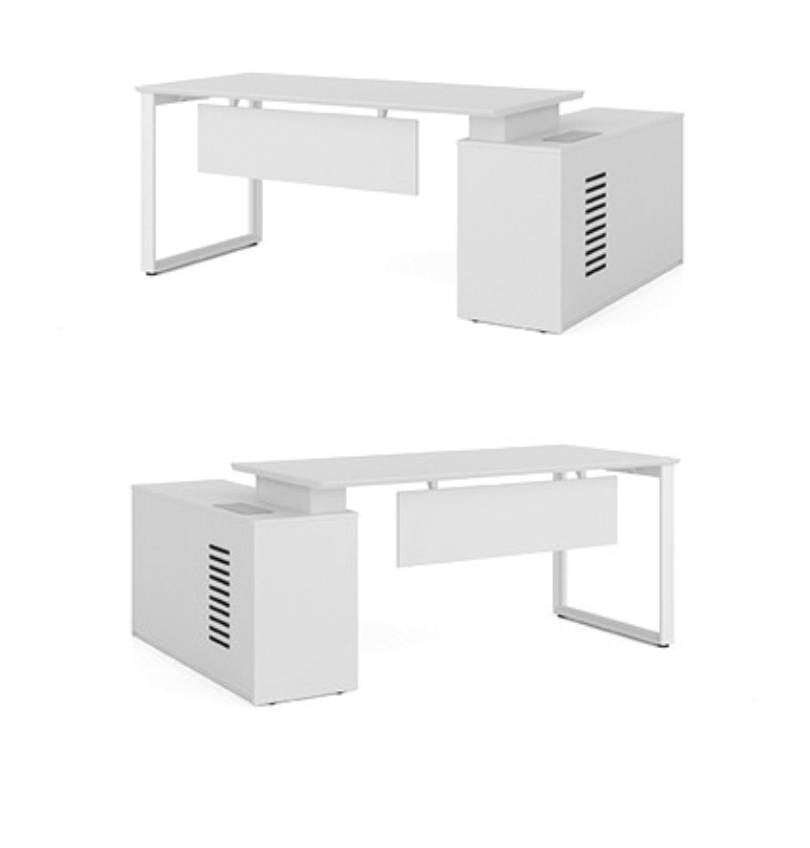 Noqi "O" Executive Desk with Credenza Consumer KANO CF05 White W1600 x D1300 x H750mm 8-10 Weeks