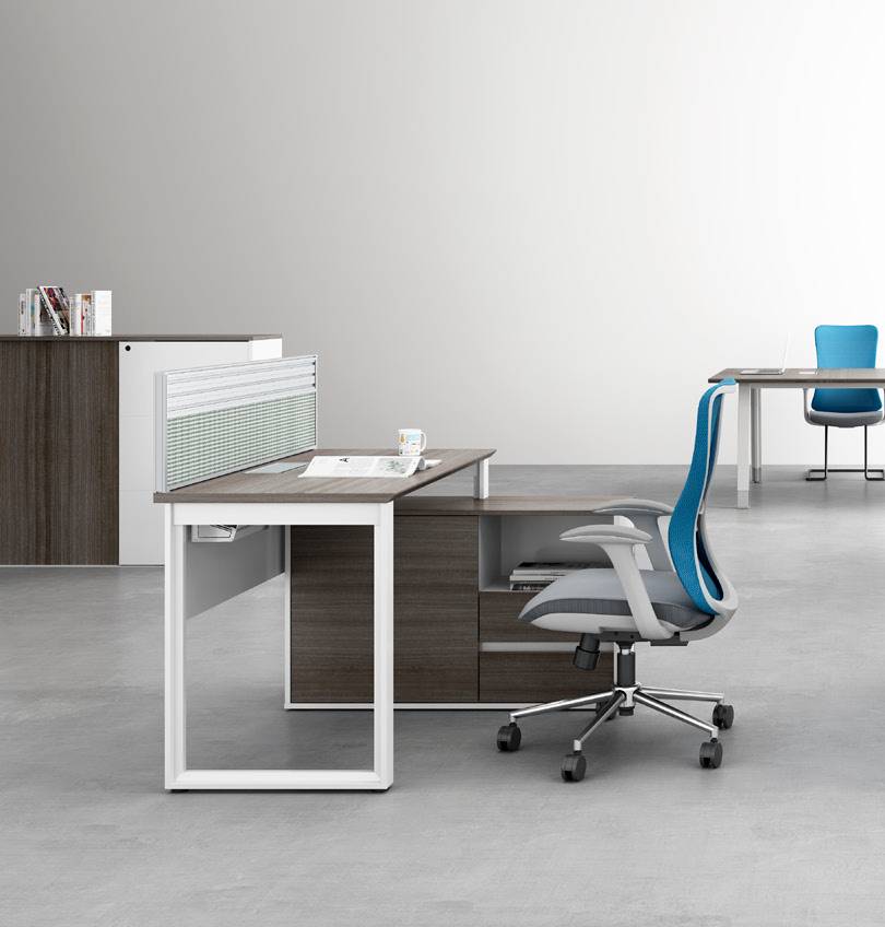 Noqi "O" Desk with Small Credenza Return Consumer KANO   