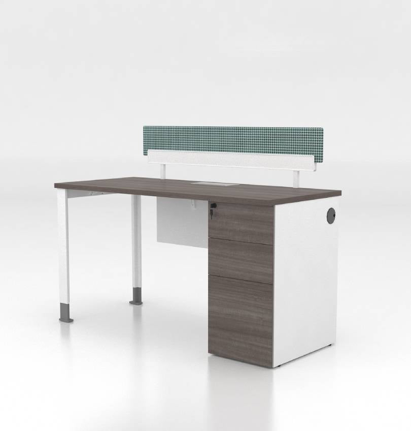 Noqi "U" Straight Desk with Fixed Pedestal Consumer KANO CF12 Coffee Walnut W1400 x D600 x H750mm 8-10 Weeks