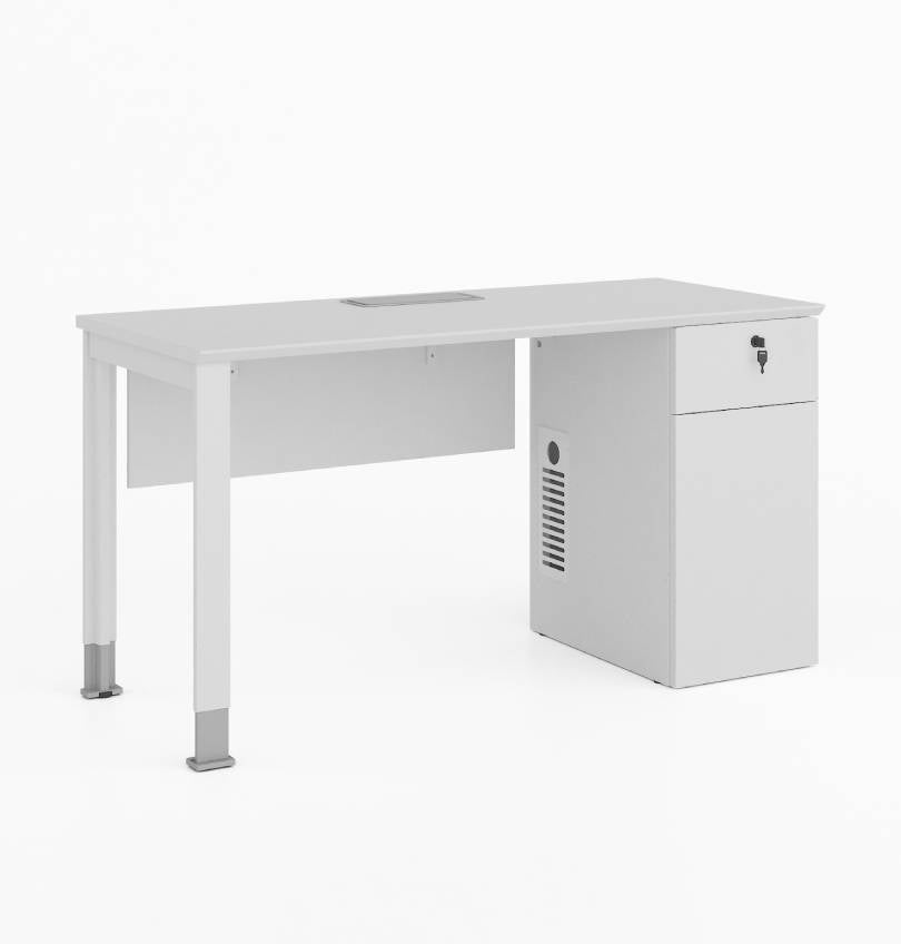 Noqi "U" Straight Desk with Fixed Pedestal Consumer KANO CF05 White W1400 x D600 x H750mm 8-10 Weeks