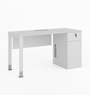 Noqi "U" Straight Desk with Fixed Pedestal Consumer KANO CF05 White W1400 x D600 x H750mm 8-10 Weeks