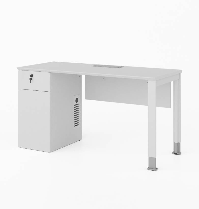 Noqi "U" Straight Desk with Fixed Pedestal Consumer KANO CF05 White W1200 x D600 x H750mm 8-10 Weeks