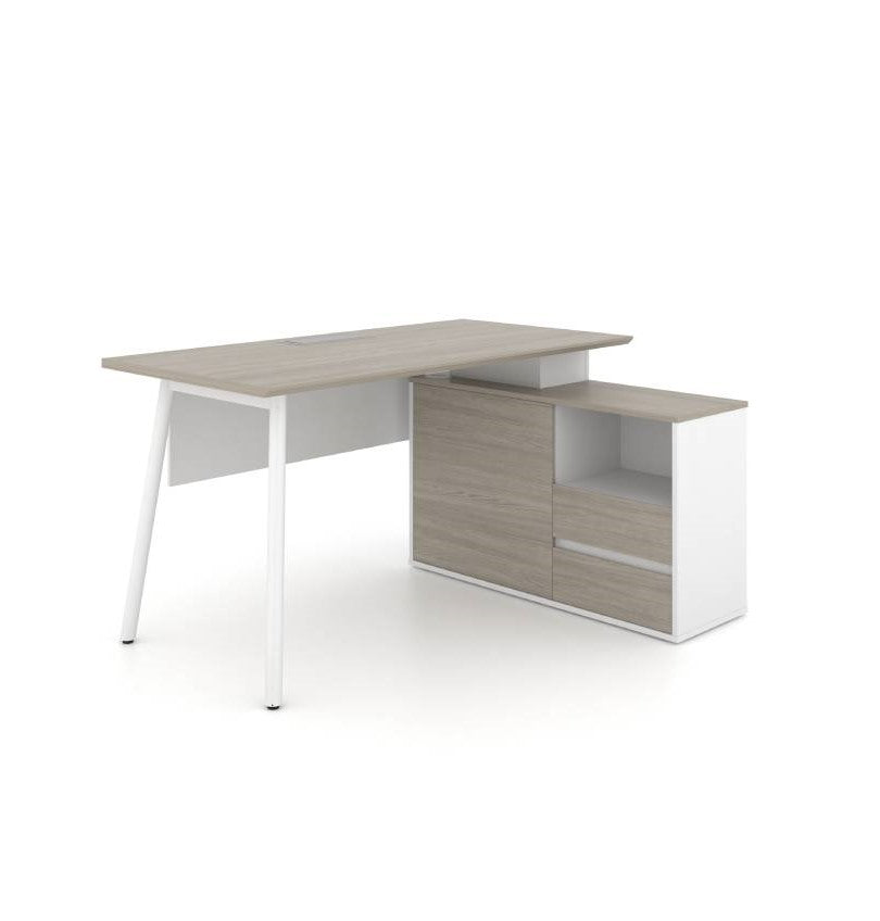 Nora L-Shaped Desk with Small Credenza Return Consumer KANO   