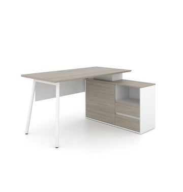 Nora L-Shaped Desk with Small Credenza Return Consumer KANO   