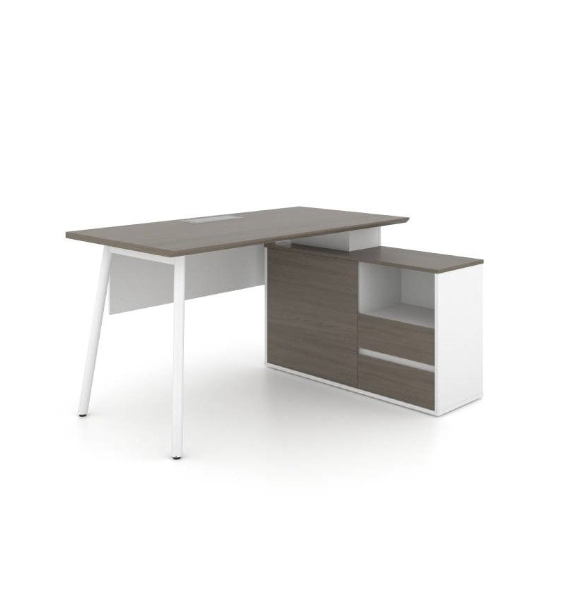 Nora L-Shaped Desk with Small Credenza Return Consumer KANO   