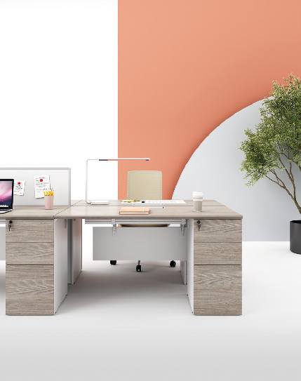 Nora Straight Desk with Fixed 3D Pedestal Consumer KANO   