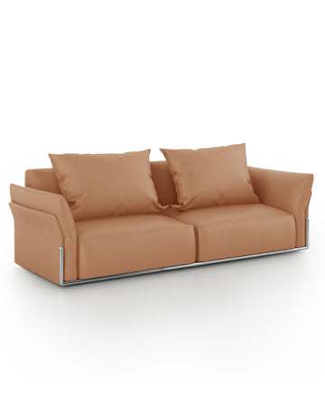 Darry 2-Seater Sofa Consumer KANO Genuine Leather Tan 8-10 Weeks