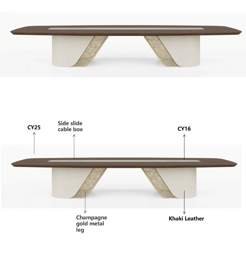 Piano Presidential Conference Table Consumer KANO W4200 x D1400 x H760mm CY25 Hawaiian Koa 8-10 Weeks