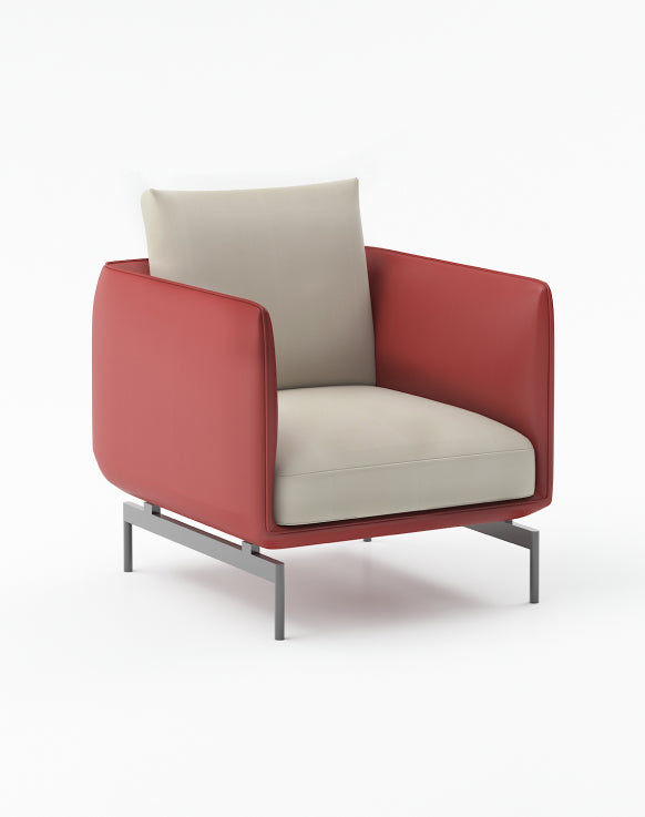 View Armchair Consumer KANO Red Vegan Leather 8-10 Weeks