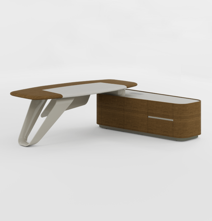 Ring Presidential Desk Consumer KANO W3100 x D2250 x H760mm CY19 Mocha Teakwood 8-10 Weeks