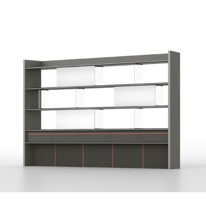 Rising Executive Wall Storage Consumer KANO W3000 x D400 x H2000mm CY13 Meteor Grey 8-10 Weeks