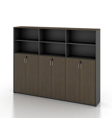 Universal 5-Level Triple Cabinet in Veneer Consumer KANO CY19 Mocha Teakwood Upper Shelves are Open 8-10 Weeks